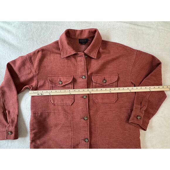 Pendleton Women's Shirt Jacket Rust Orange Red Cotton Size M Flannel Coat - Picture 5 of 8